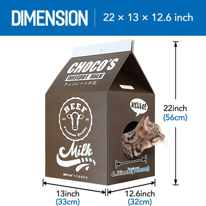 FluffyDream black milk carton cat bed furniture protector side angle