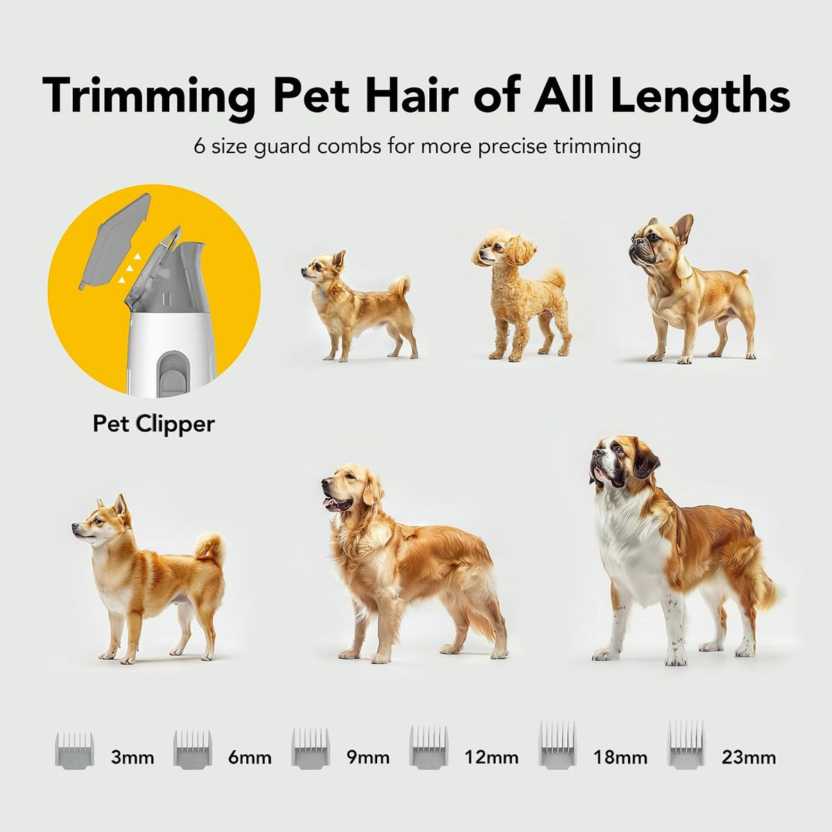 ZOVII multi functional dog grooming tools including the deshedding brush and cleaning nozzle