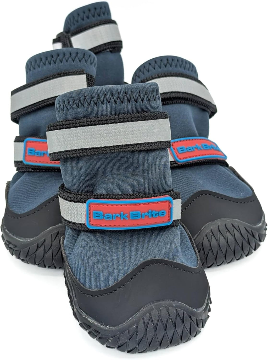 Side view of small stone blue Bark Brite dog shoe