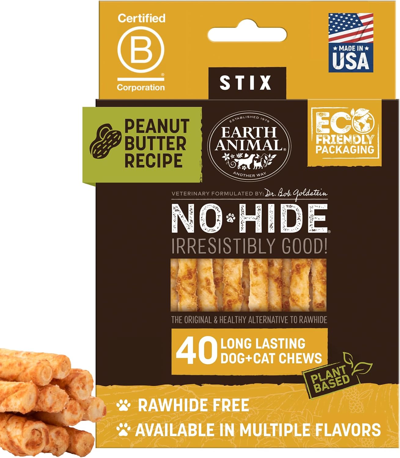 Earth Animal No Hide Stix - Long Lasting Rawhide Free Small Dog Chews Sticks, Chicken - 20 Count Value Pack - Image 15