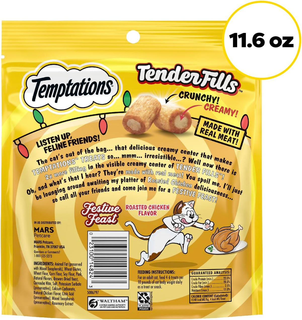 Temptations Tender Fills soft and crunchy cat treats close up texture