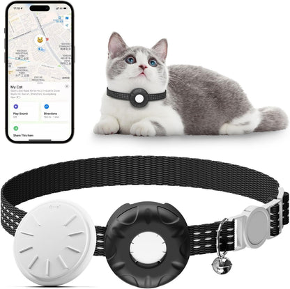 Hongtop H cat tracker collar front view black