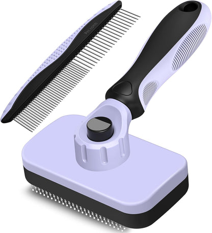2PCS Self Cleaning Slicker Brush & Dog Comb - Skin Friendly Deshedding Grooming Tool for Dogs, Cats and Small Animals, Professional Deshedding Dematting Tool for Long and Short Haired Pets (Blue) - Image 13