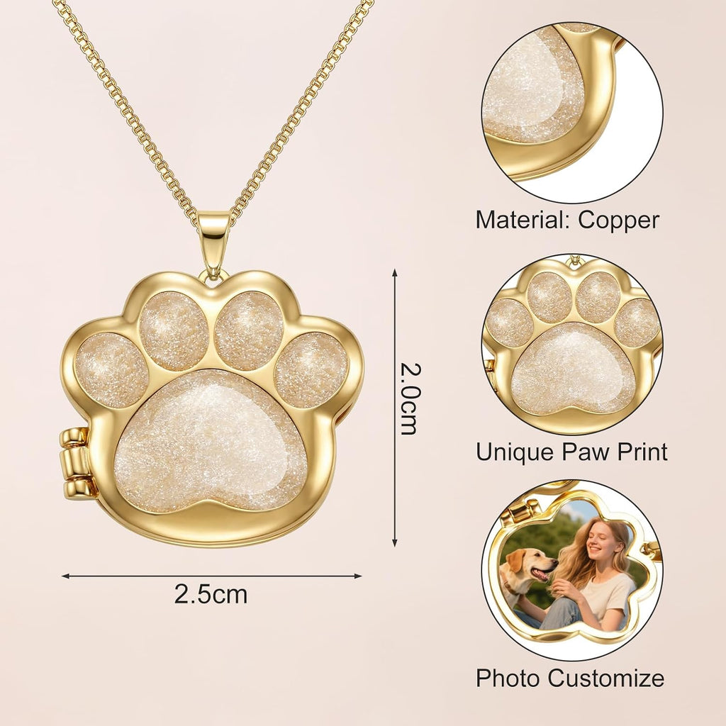 Cat paw print cremation jewelry pendant with secure screw mechanism