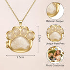 Cat paw print cremation jewelry pendant with secure screw mechanism