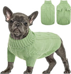 Queenmore Small Dog Pullover Sweater, Cold Weather Cable Knitwear, Classic Turtleneck Thick Warm Clothes for Chihuahua, Bulldog, Dachshund, Pug, Yorkie (Pink, Small) - Image 9