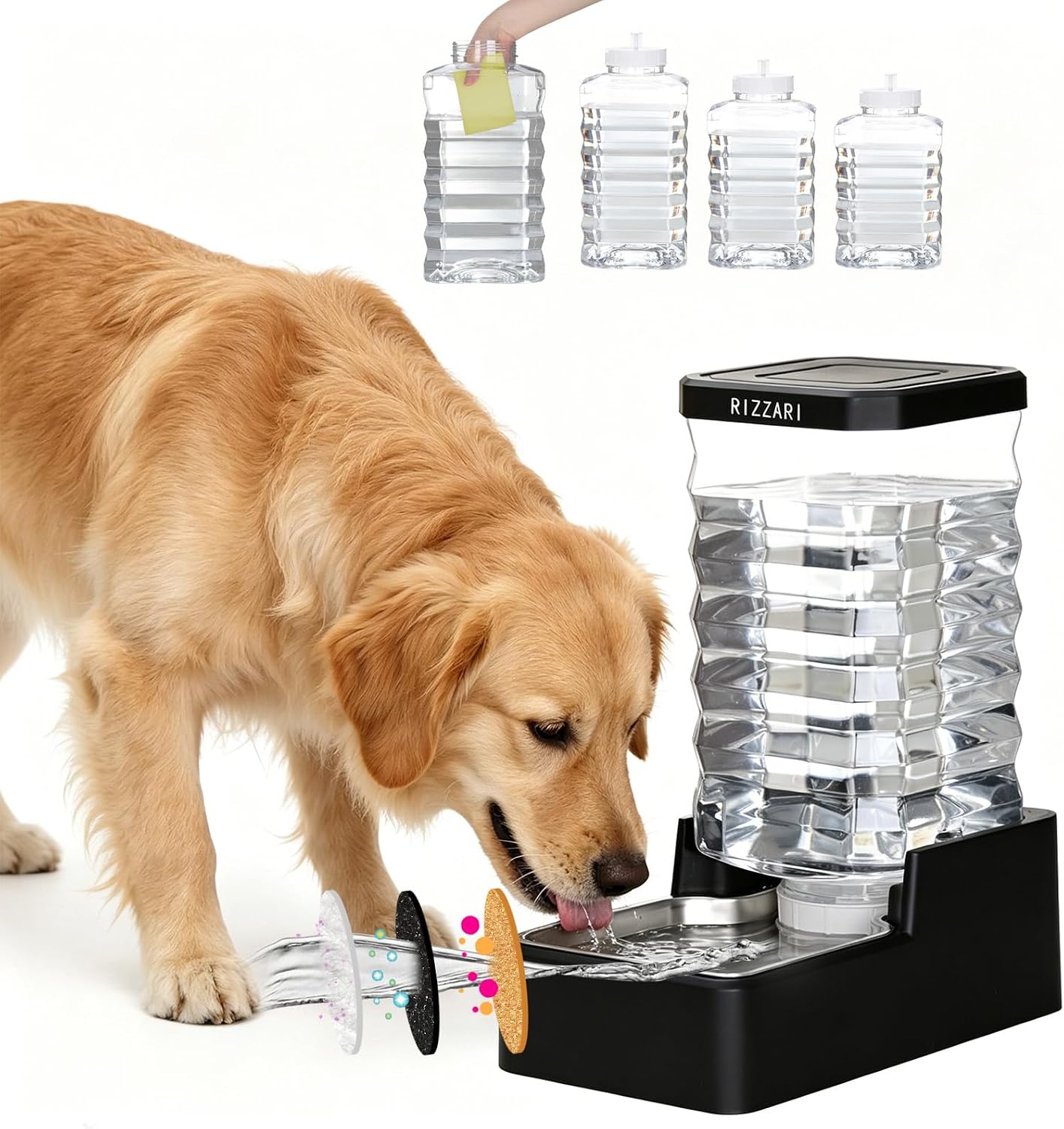 RIZZARI 10L Large Capacity Gravity Dog Water Dispenser | Multi-Day Water Storage,Auto Refill Design,Large BreedFriendly,Travel & Workday Ready,Consistent Water Access - Image 14