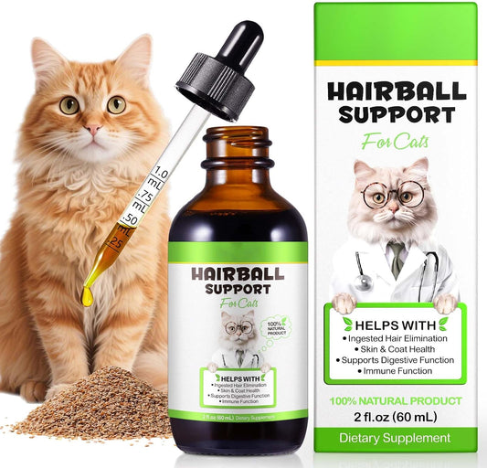 Welosuer cat hairball remedy drops front view bottle for furball control