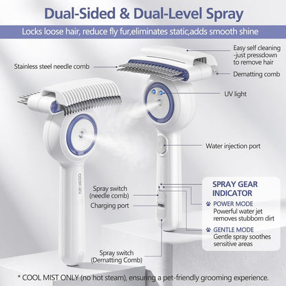 Premium ddxcoo pet brush being rinsed under running tap water