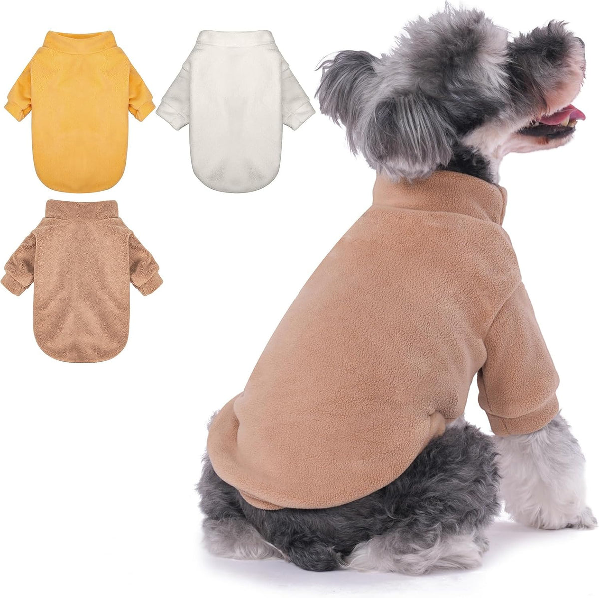 GYALAPERI Dog Sweater, 3 Pack Dog Sweaters for Small Dogs Girl Boy, Ultra Soft Warm Puppy Clothes Dog Coat for Winter (Gray+Azure+Navy, Medium) - Image 9