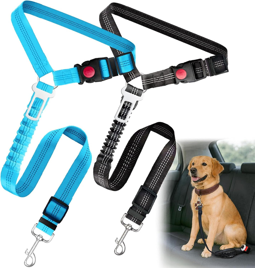 2-Pack Dog Car Seat Belt, 3-in-1 Headrest-Mounted Dog Seatbelt for Car, Adjustable Nylon Pet Safety Leash with Elastic Buffer & Reflective Stitching, Durable Car Harness for Dogs Fits Most Vehicles - Image 9