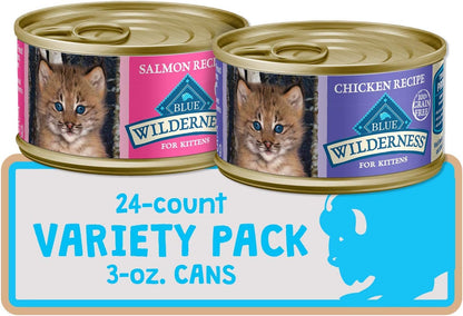 Blue Buffalo Wilderness Kitten Grain-Free Chicken Pat & Salmon Pat Wet Cat Food with DHA, High-Protein & Made with Natural Ingredients, Supports Healthy Growth & Development, 3-oz. Each (6 Count) - Image 14
