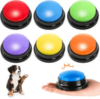 Youeon voice recording dog buttons front view of six multi-colored buzzers