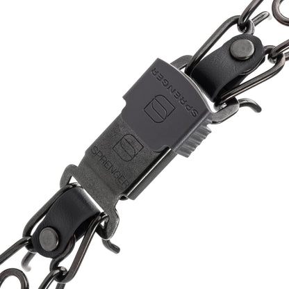 Herm Sprenger 20 inch training collar laid flat showing the adjustable links for medium dogs.
