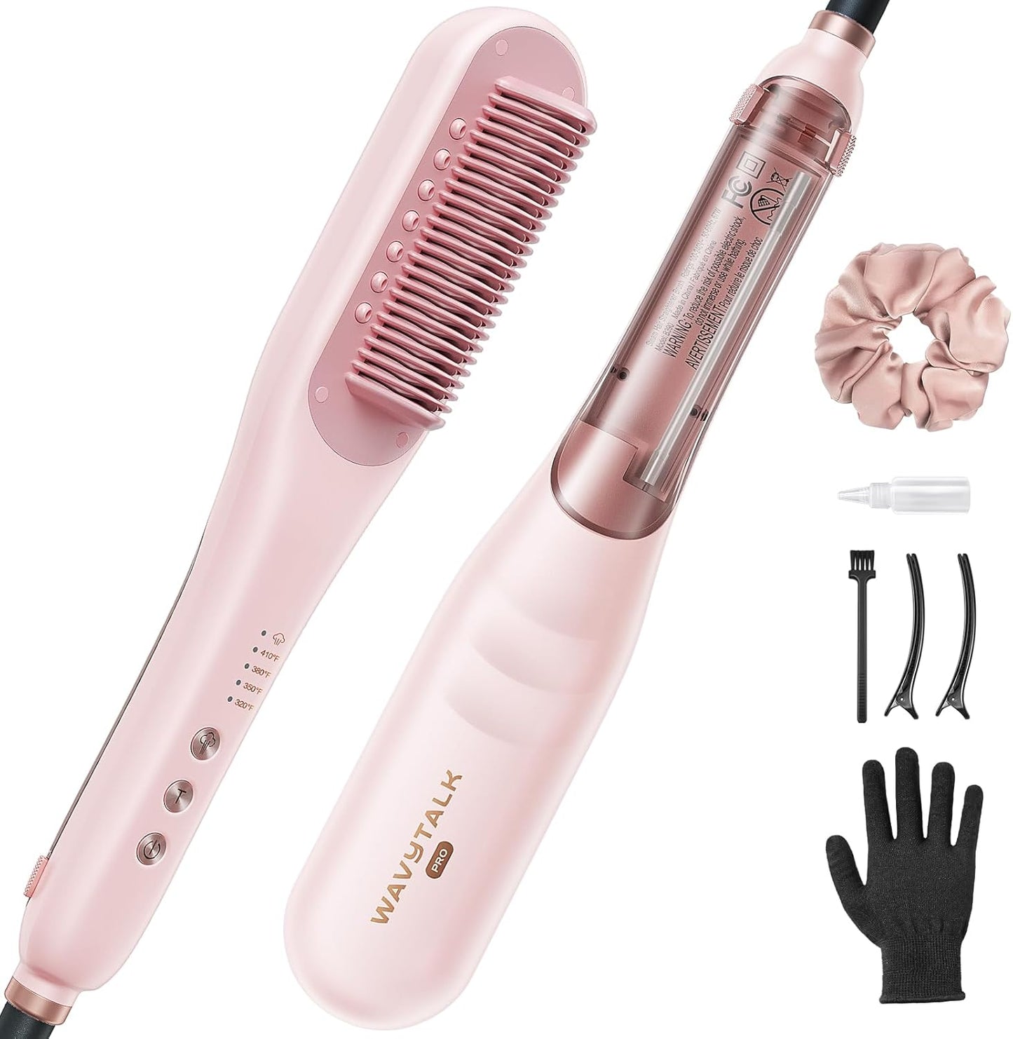 Wavytalk Pro Steamline Pro 3-in-1 hair straightener brush front view