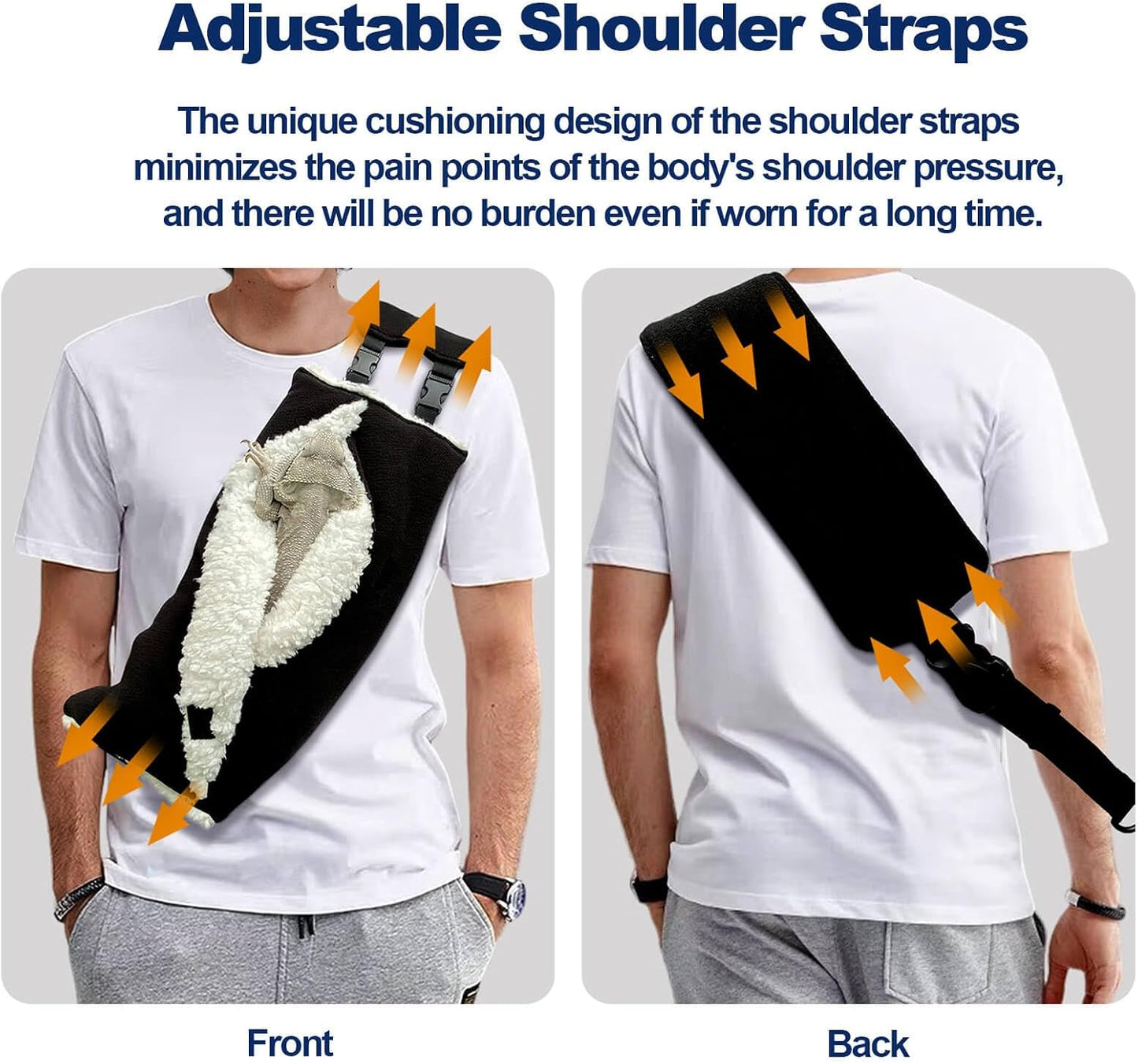Adjustable Fluffy Bearded Dragon Sling Carrier Bag, Reptile Carrier with Leash Harness Lizard Cage Accessories for Small Animal, Ferrets, Squirrel, Hamsters,Parrot (Black) - Image 4