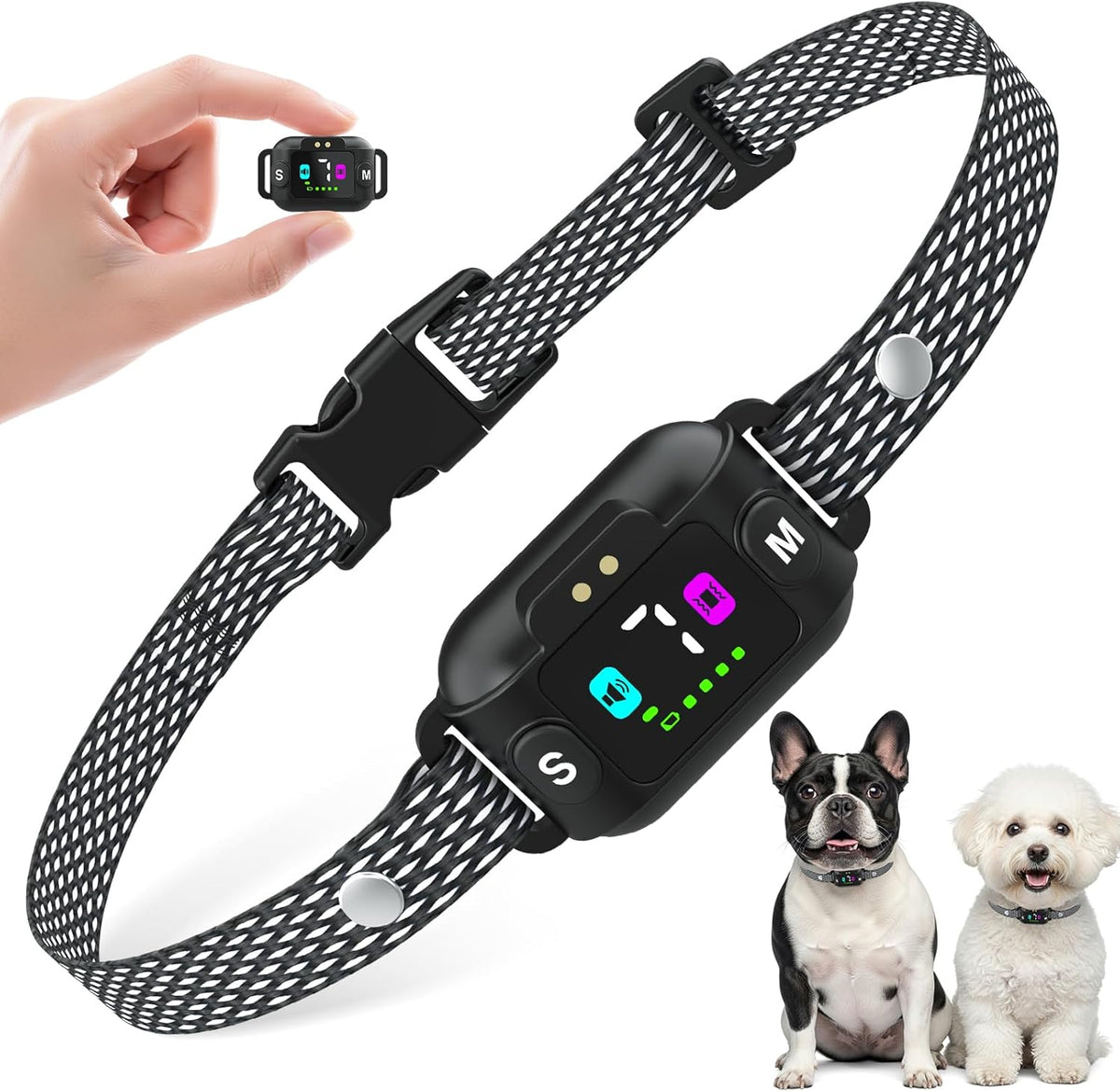 PcEoTllar dog bark collar front view