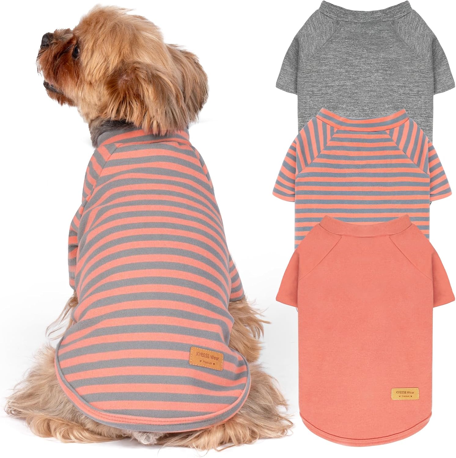 KYEESE 2Pack Dog Sweater, Soft Pet Sweatshirt Stretchy Pullover Dog Sweater for Medium Large Dogs Boy, Lightweight Fleece Pet Shirt Clothes with Sleeves, 2XL - Image 13
