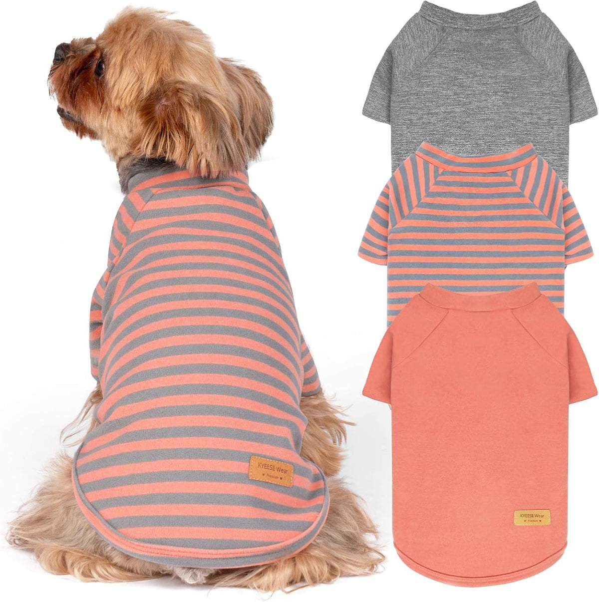 KYEESE 2Pack Dog Sweater, Soft Pet Sweatshirt Stretchy Pullover Dog Sweater for Medium Large Dogs Boy, Lightweight Fleece Pet Shirt Clothes with Sleeves, 2XL - Image 13