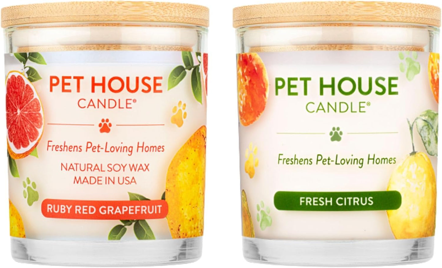 One Fur All Pet House Vanilla Candle Plant-Based/Soy - Clean Burning Scented, Long Lasting Pet Odor Candle for Home - Fresh Citrus - Image 15