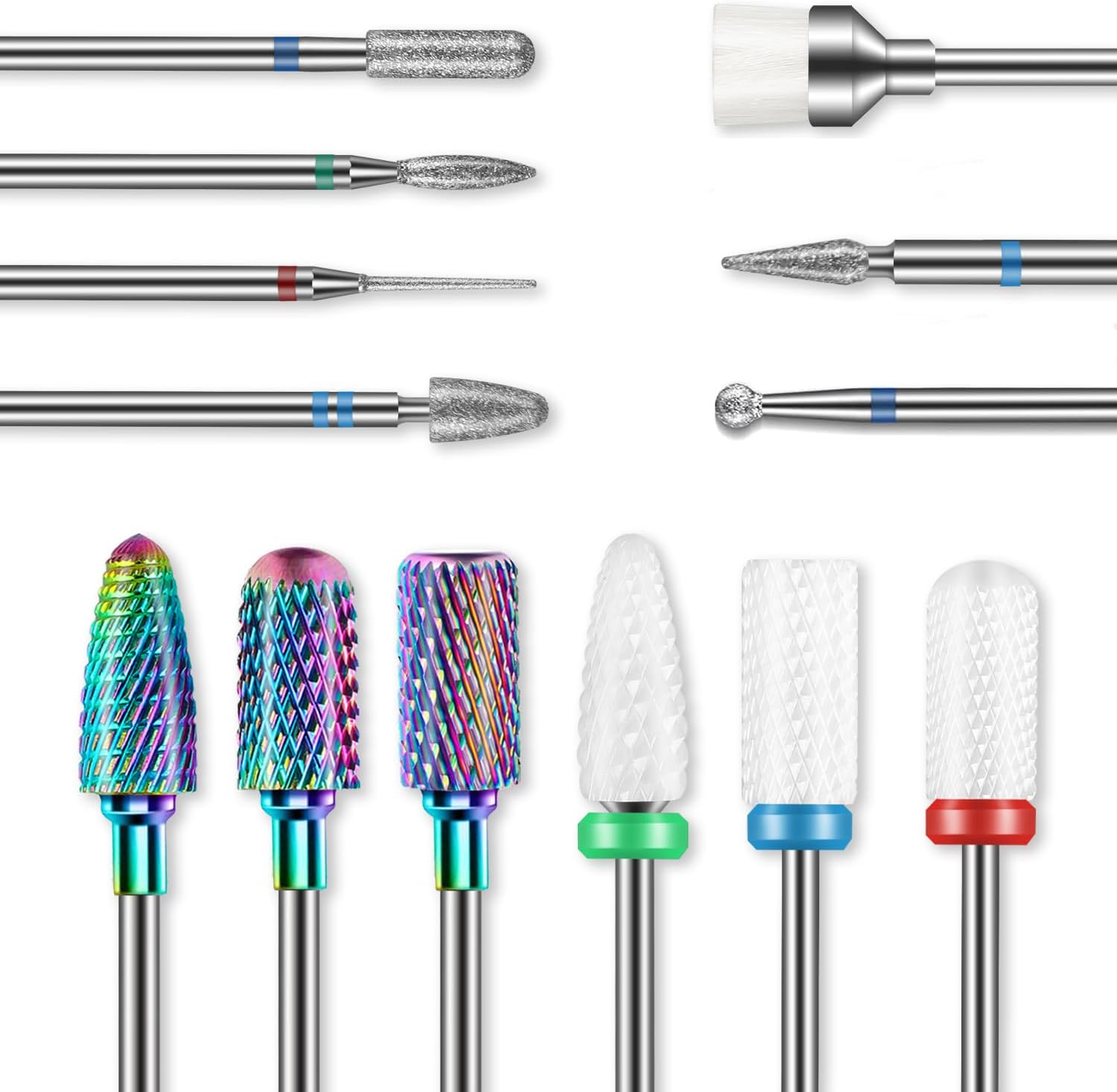 Rolokit 13pcs nail drill bits set front view