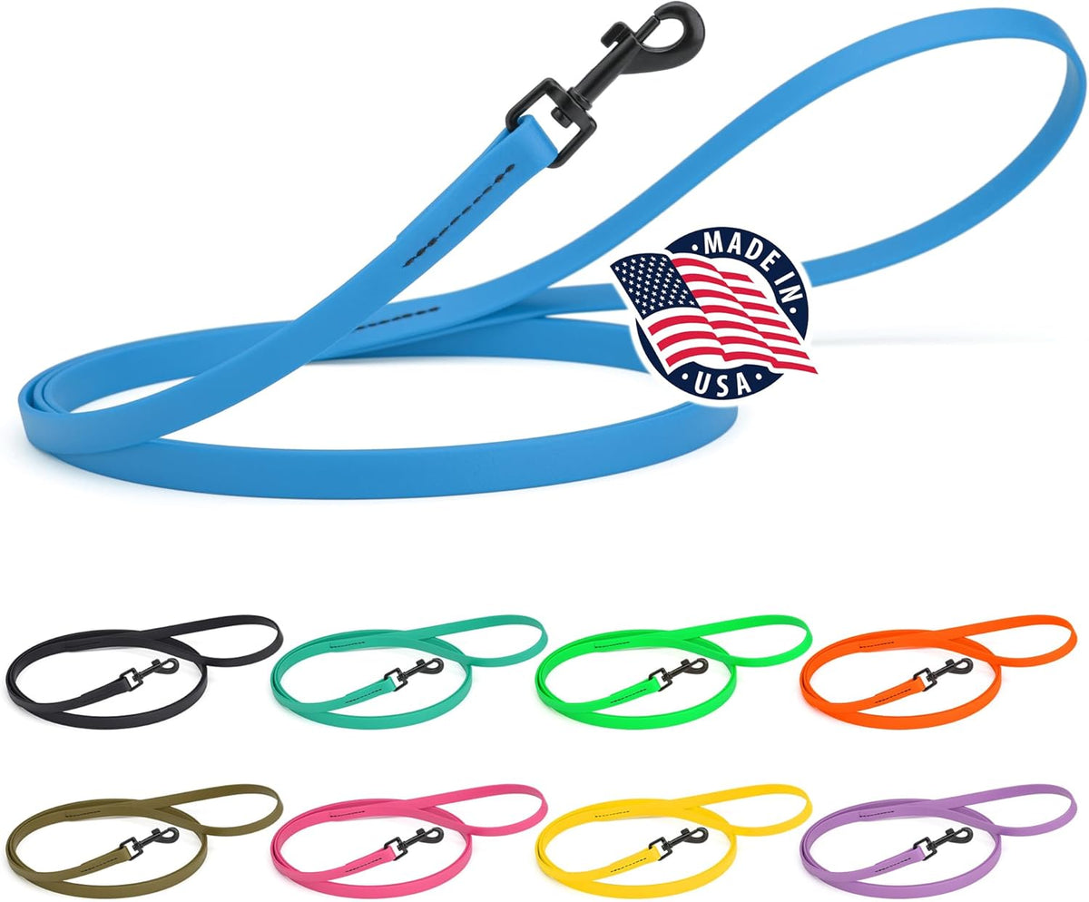 Dogline Biothane Waterproof 6ft Dog Leash Strong Coated Nylon Webbing with Black Hardware Odor-Proof Easy to Clean High Performance for Small or Large Dogs Made in USA 6ft Lead, Black - Image 13