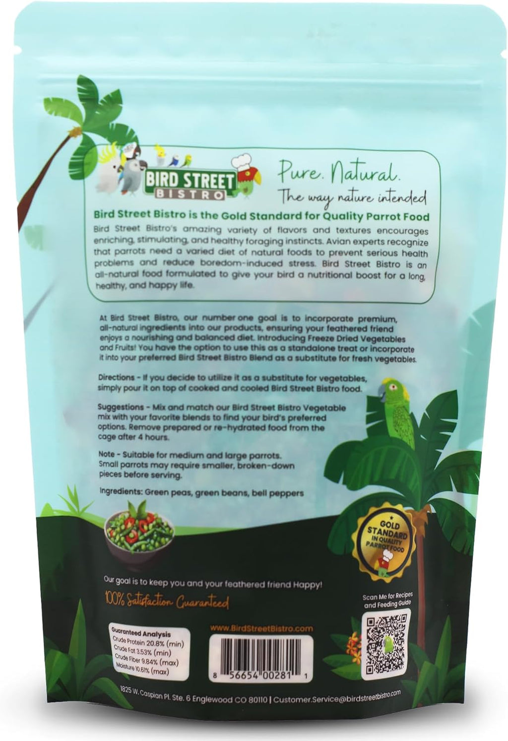 Bird Street Bistro freeze dried veggie mix ingredient close up