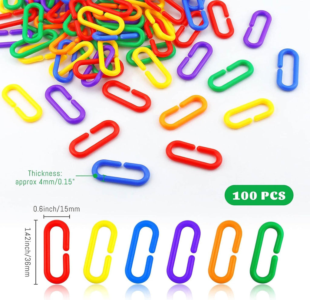 Close up of Jialeey multi color plastic chain links for children
