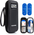 YOUSHARES insulin cooler travel case front view showing digital temperature display screen