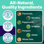 Pup Labs dog bad breath treatment powder being added to dog food