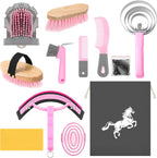 Abbylike 12 Pieces Horse Grooming Kit Racing Festival Tack Room Supplies Horse Brush Sets Equine Care Cleaning Kit Shedding Grooming Massaging Tools(Khaki) - Image 9