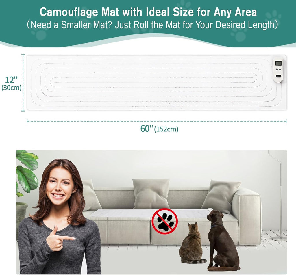 Dog avoiding area with Seerway pet training mat
