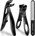 Vepkuso professional wide jaw nail clipper set in matte black front view