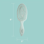 Close up view of the plant based material texture on the BioSilk pet brush.