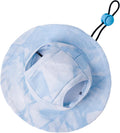 Mianhuatang blue pet baseball cap front view with ear holes