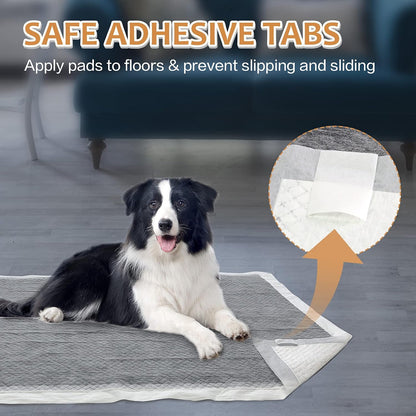 Extra large dog pee pads layout showing the black activated carbon top layer.