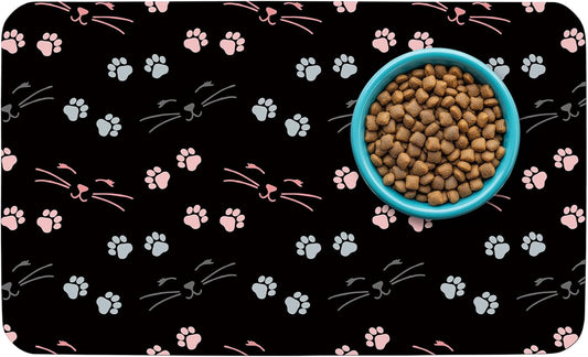 Thmasamwr Patterned Cat And Dog Bowl Mat front view for pet feeding