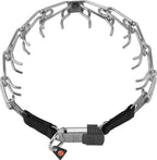 Side view of the professional dog obedience collar with secure center plate connector.