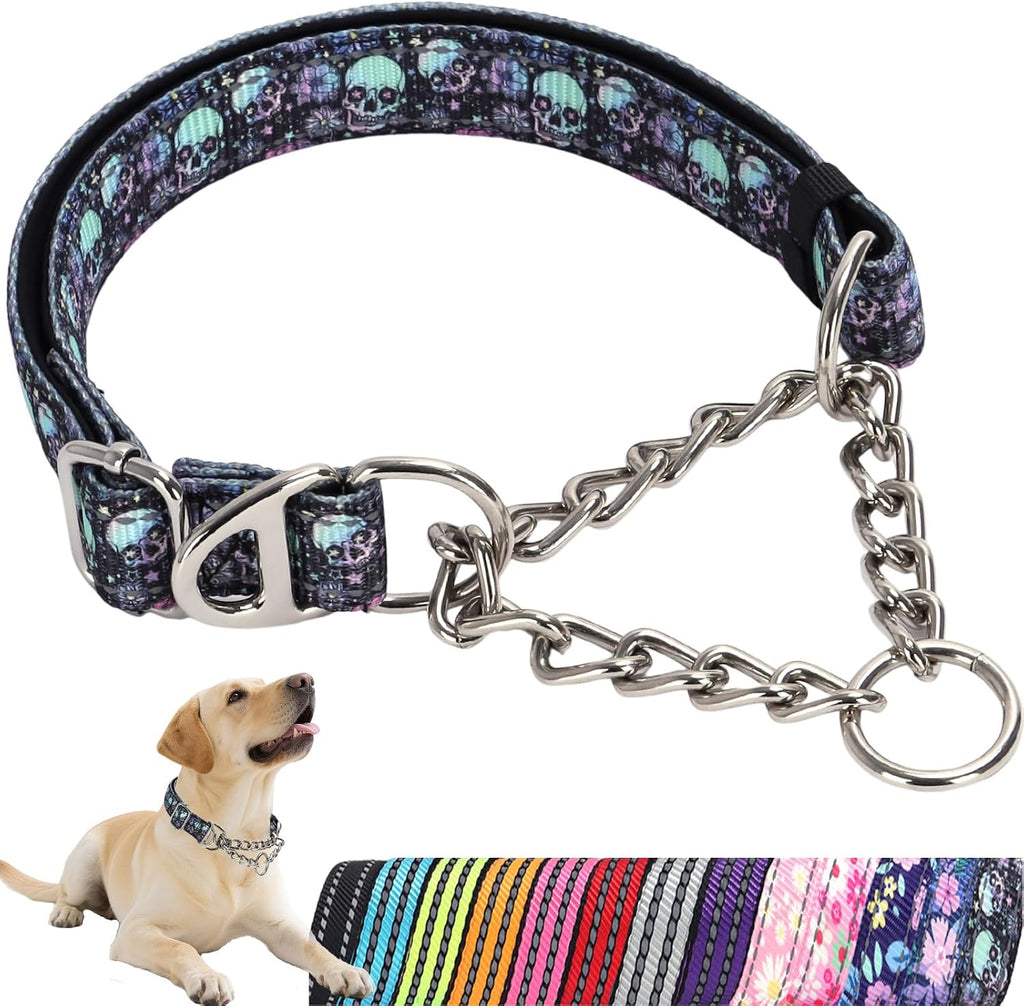 Martingale Dog Collar with Soft Padded - Reflective Choke Chain Collar, Heavy Duty Dual D-Rings no Pull Dog colla for Large/Medium/XL,XXL Dogs - Comfort Training Collar(Black M) - Image 15