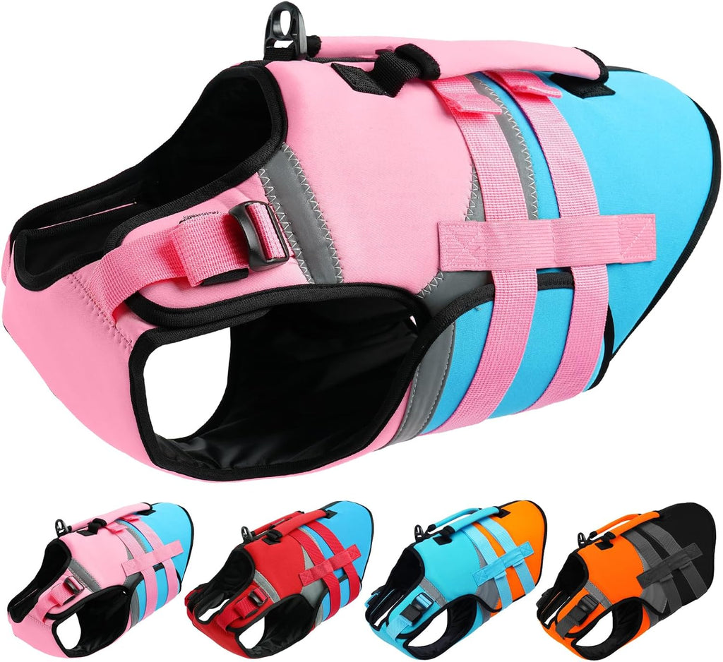Kuoser Dog Life Jacket with Reflective Strips, High Visibility Dogs Swim Vest with Rescue Handle, Adjustable Dog Life Vest for Swimming, Boating, Pool & Beach, Doggy Lifejacket Small Medium Large Dogs - Image 11