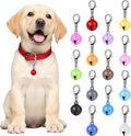 Larrel fourteen piece pet bell front view showing assorted colorful collar charms with attached key rings