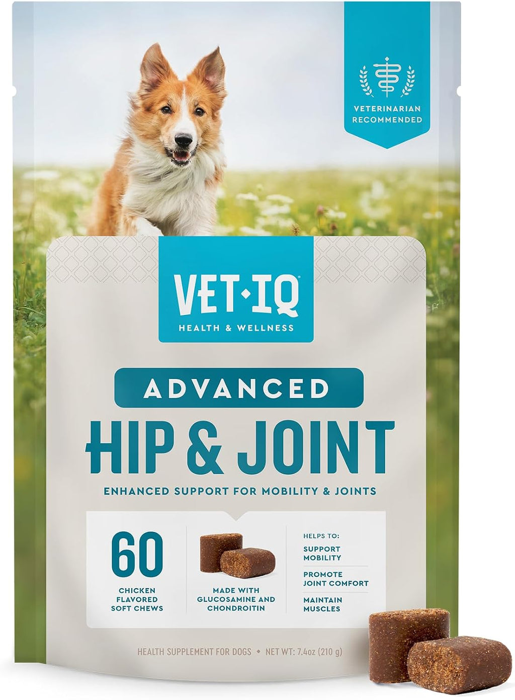VetIQ Advanced Hip & Joint Chews For Dogs, 60 Count, Chicken Flavored Supplements Made with Glucosamine, Omega 3's, Chondroitin, MSM & Green Lipped Mussel, Increases Mobility & Maintains Muscles - Image 10