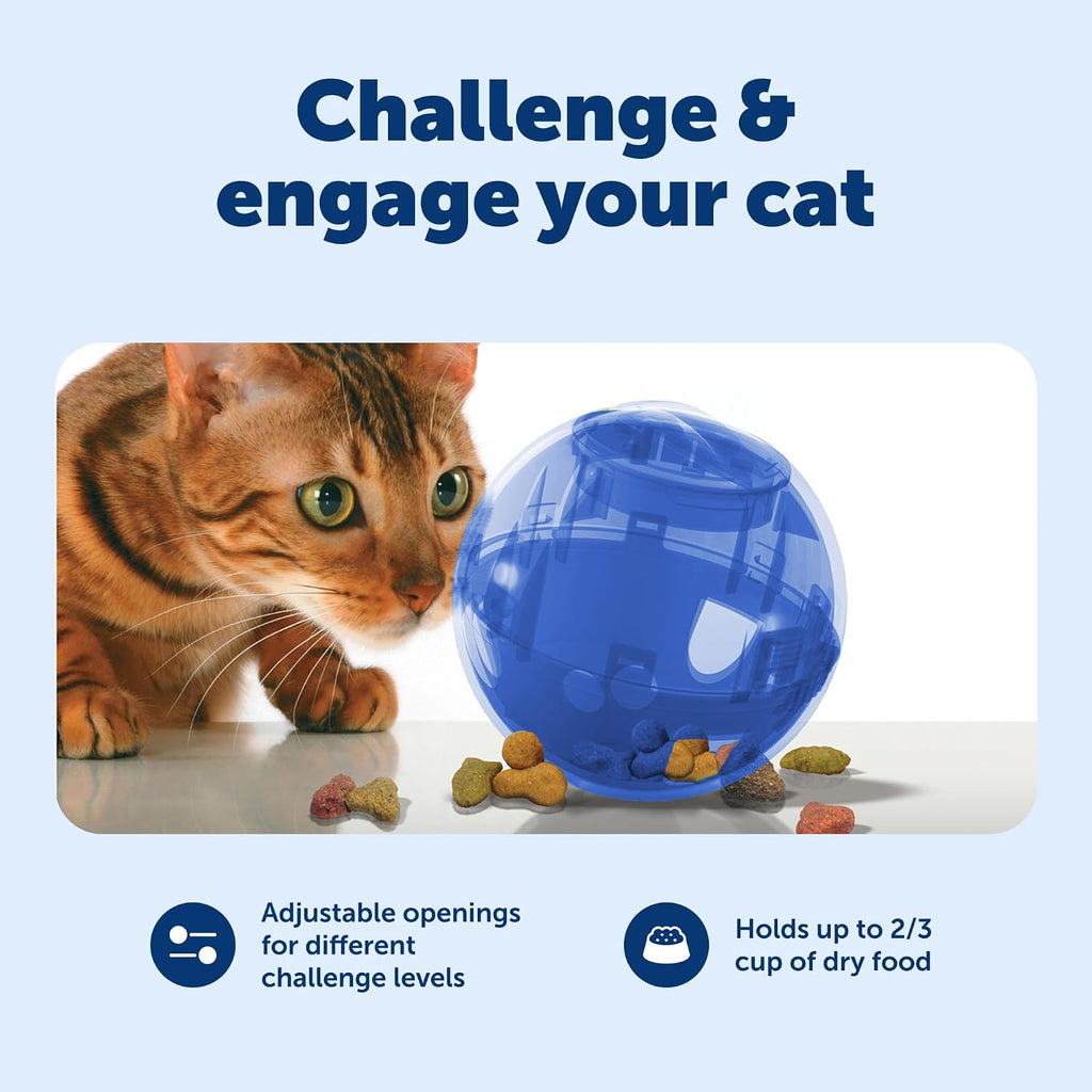 PetSafe Slimcat Feeder Ball Cat Toy, Blue - Image 3
