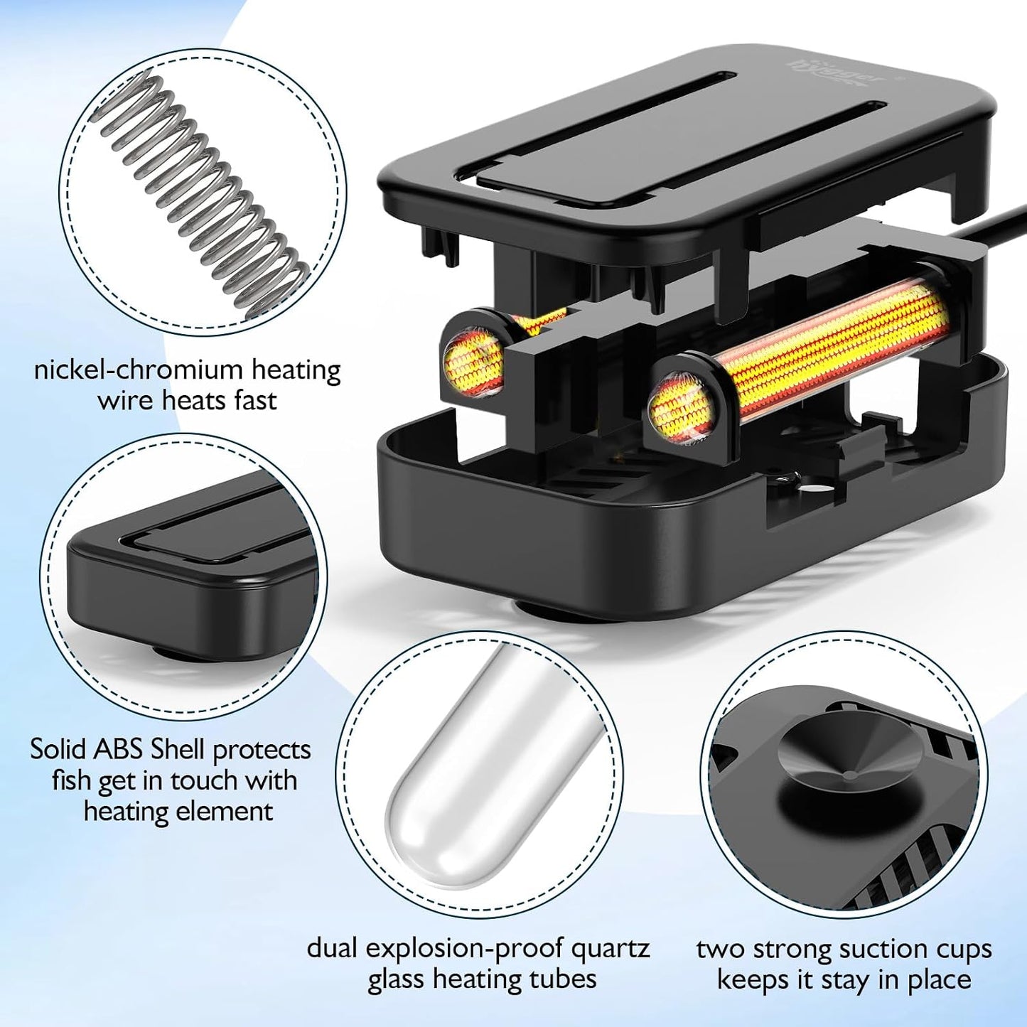 Submersible aquarium heater external thermostat control unit