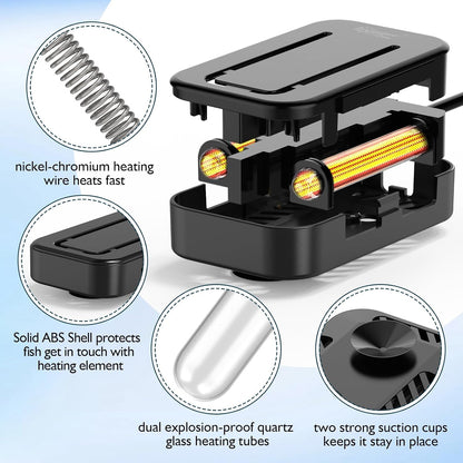 Submersible aquarium heater external thermostat control unit