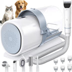 Newbulig Pet Grooming Vacuum Kit front view showing the main vacuum unit and professional tools.