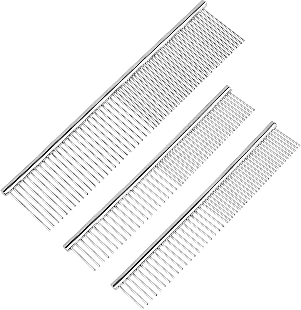 Bevtee 3 pack metal dog grooming combs set