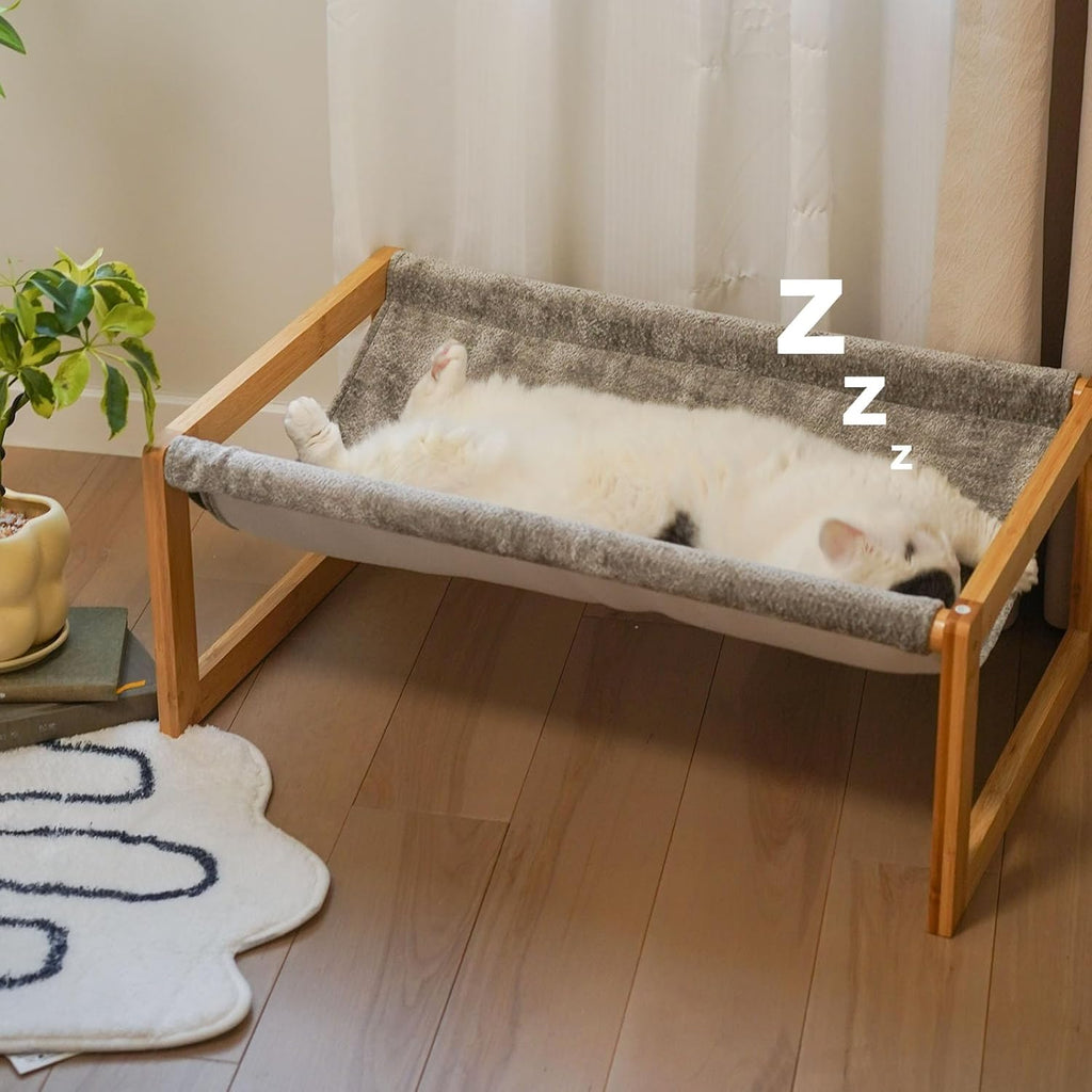 Kiplant elevated cat hammock bed front view for indoor use