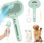 3 in 1 Dog Steam Brush with Storage Rope for Reducing Flying Fur & Static,Removed Dead Skin and Coat,Self Cleaning Pet Steam Brush,Shedding Massaging Grooming for All Type Hair - White - Image 11