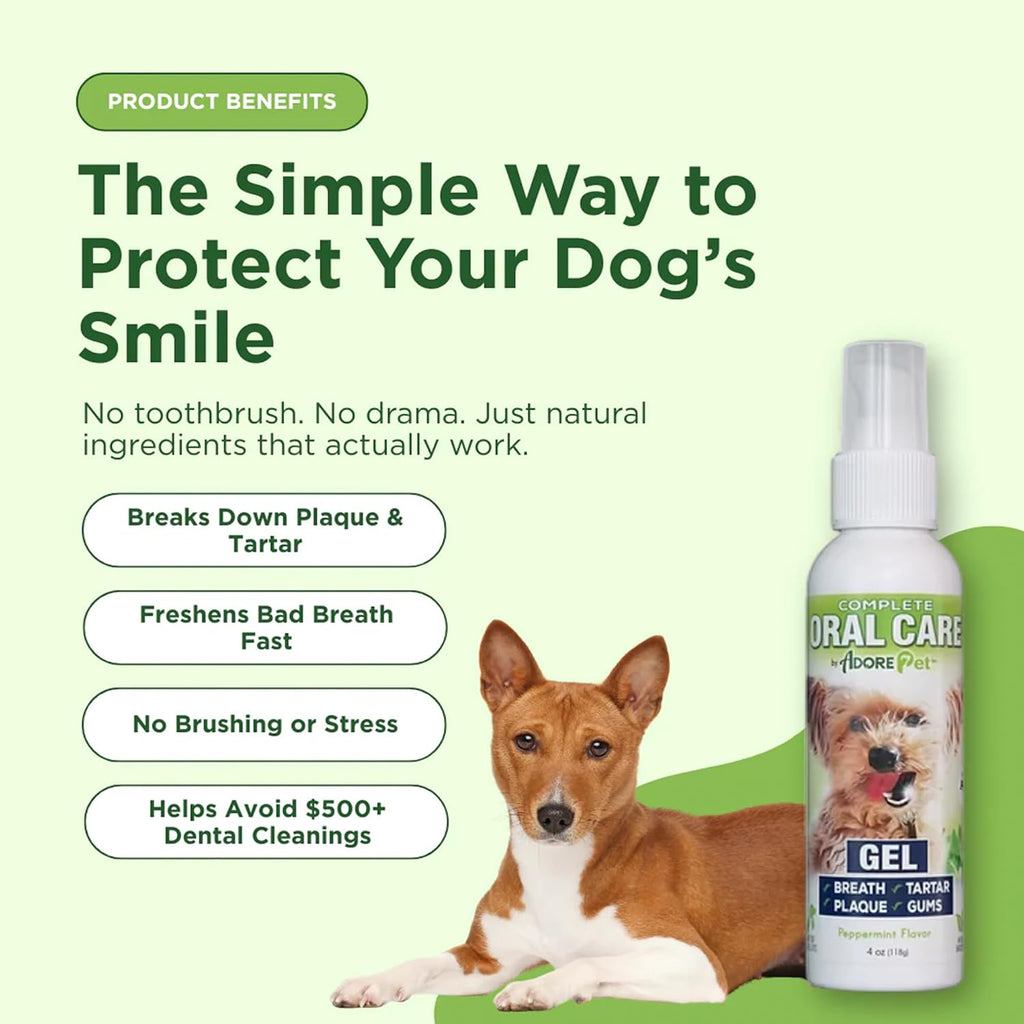 Adore Pet brush free dog plaque and tartar remover gel four ounces